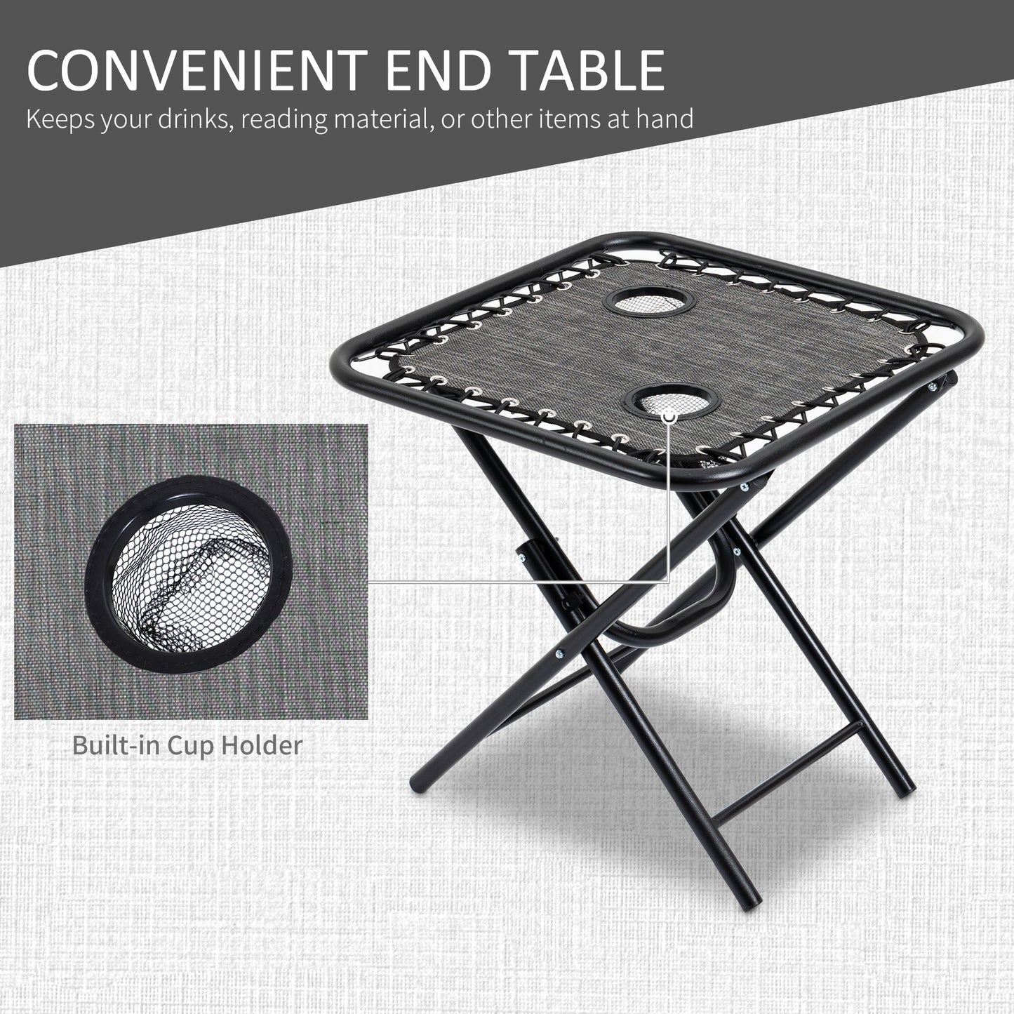 Zero Gravity Chair Set with Side Table - Folding Reclining Loungers
