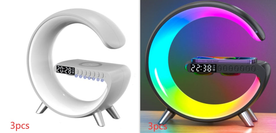 Smart G-Shaped LED Lamp - Wireless Charger & Bluetooth Speaker New Intelligent G Shaped LED Lamp Blueto | Ectron Online