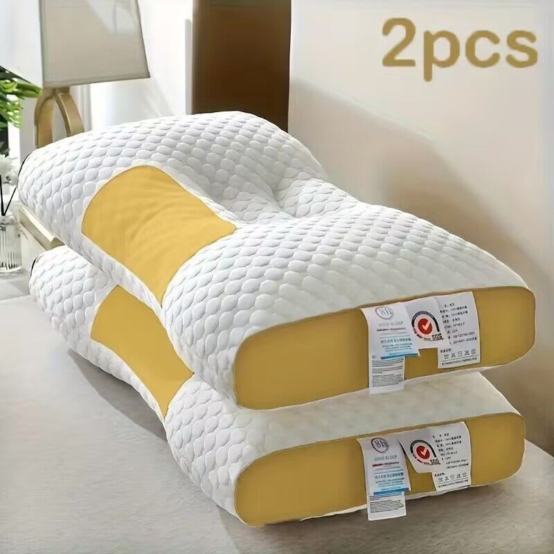 2-Pack YBZ 3D Knitted Cotton Massage Pillows | Ergonomic Sleep Support