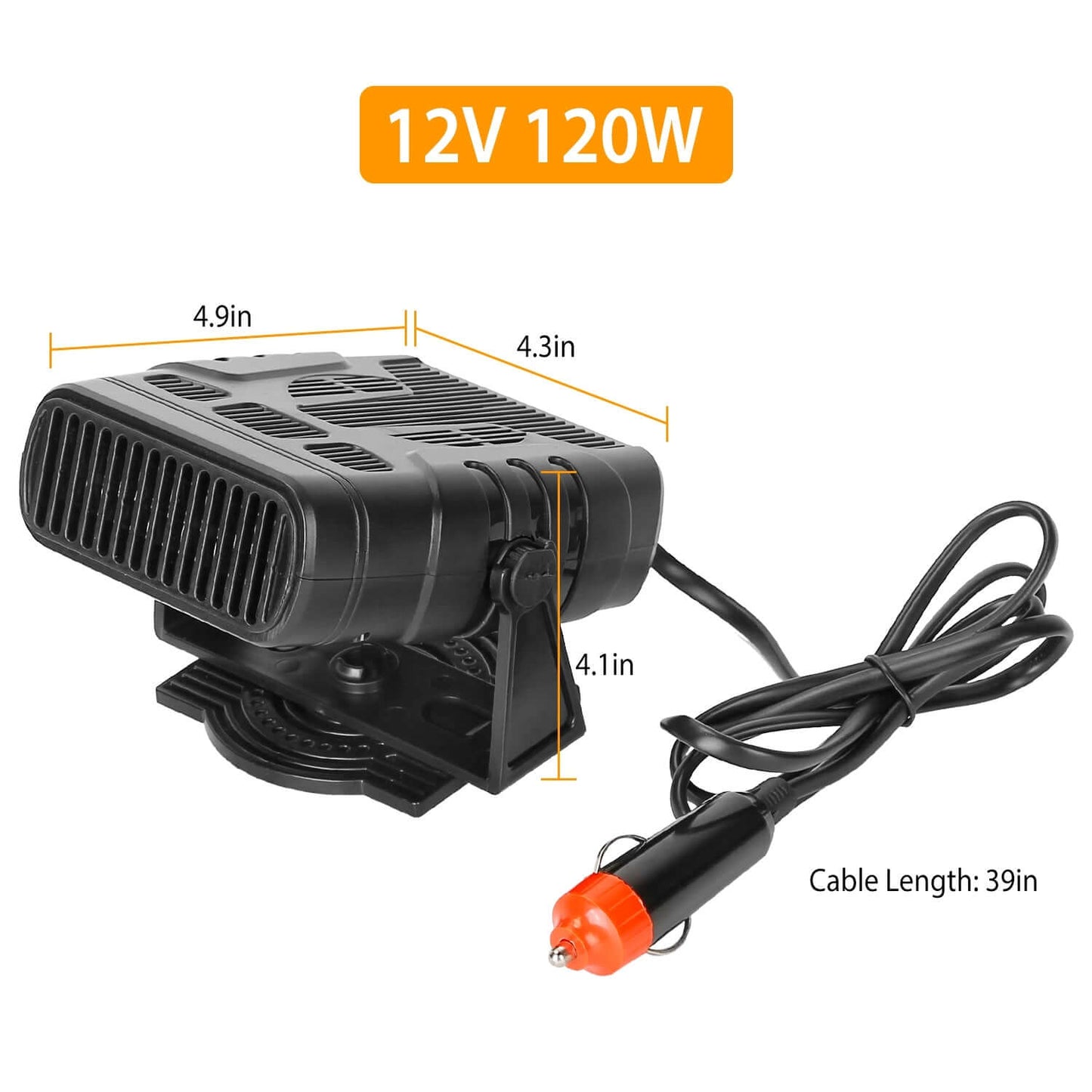 2-in-1 Portable Car Heater & Defroster - 12V/120W or 24V/200W 24V 200W Or 12V 120W Portable Car Heate | Ectron Online