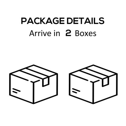 Two shipping boxes for gray rattan bar set delivery