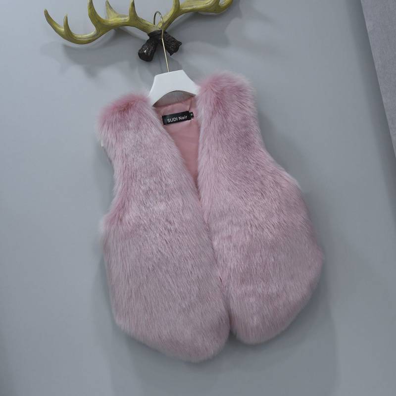 Pink faux fur vest 