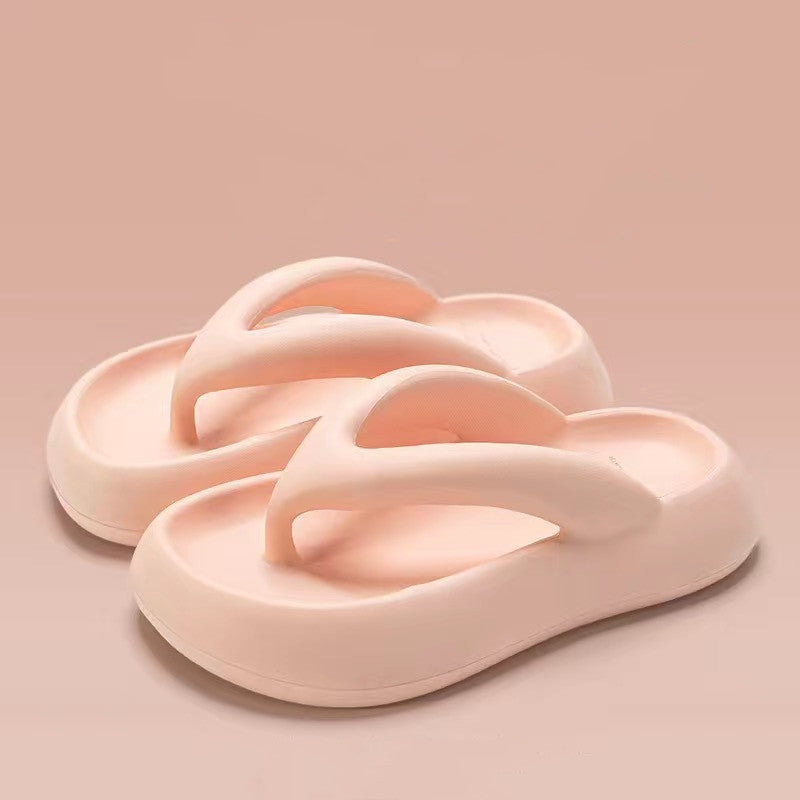 Solid Color Thick-soled Flip-flops Summer Indoor Outdoor Fashion Thong Sandals Casual Holiday Beach Shoes Solid Color Thick-soled Flip-flops Summe | Ectron Online