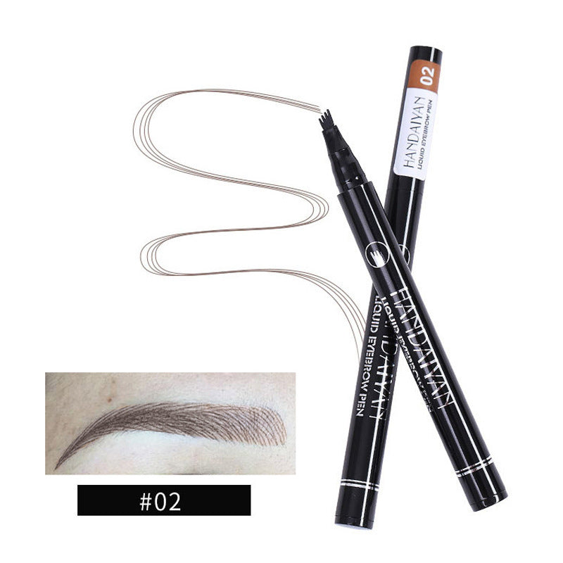 Eyebrow pencil pair with 2 black pens, #02 shade, fine brush tips