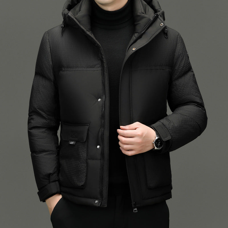 Short Casual Hooded White Duck Down Winter Jacket