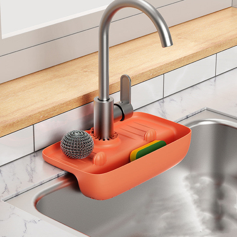 Anti-Skid Kitchen Mat & Sponge Storage Rack – Drain & Wipe Easily Anti-skid Mat Kitchen Rag Sponge Wiping | Ectron Online