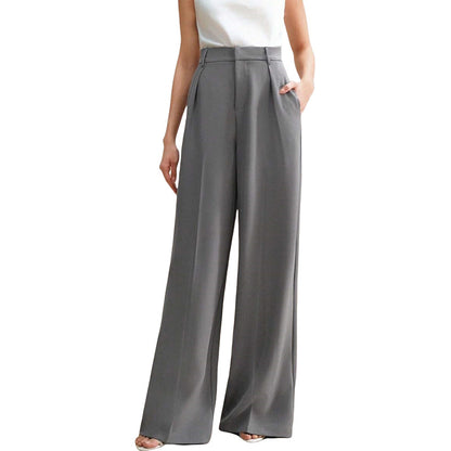 Women's Wide Leg Business Pants | Loose Casual Commute Trousers Women's Casual Loose Straight Business C | Ectron Online