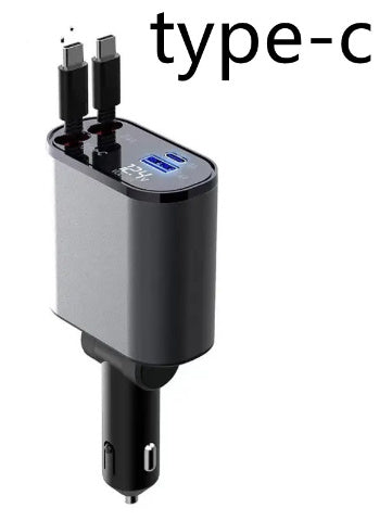 Super Fast Car Charger Adapter for USB & Type-C Metal Car Charger 100W Super Fast Chargi | Ectron Online