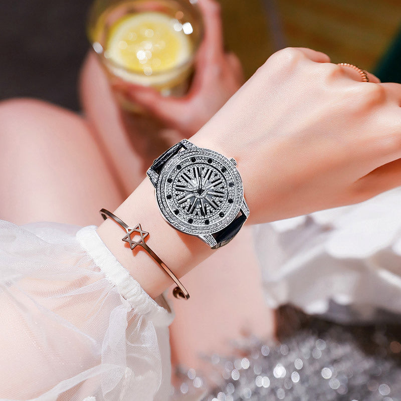 Women's Good Luck Comes Rotating Watch