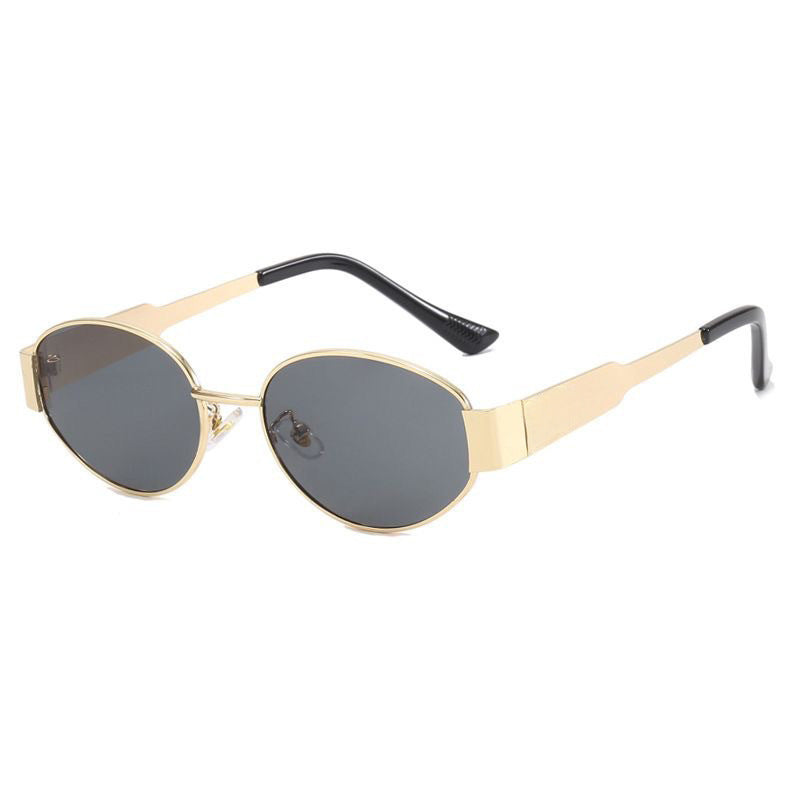 European And American Personalized Oval Metal Sunglasses