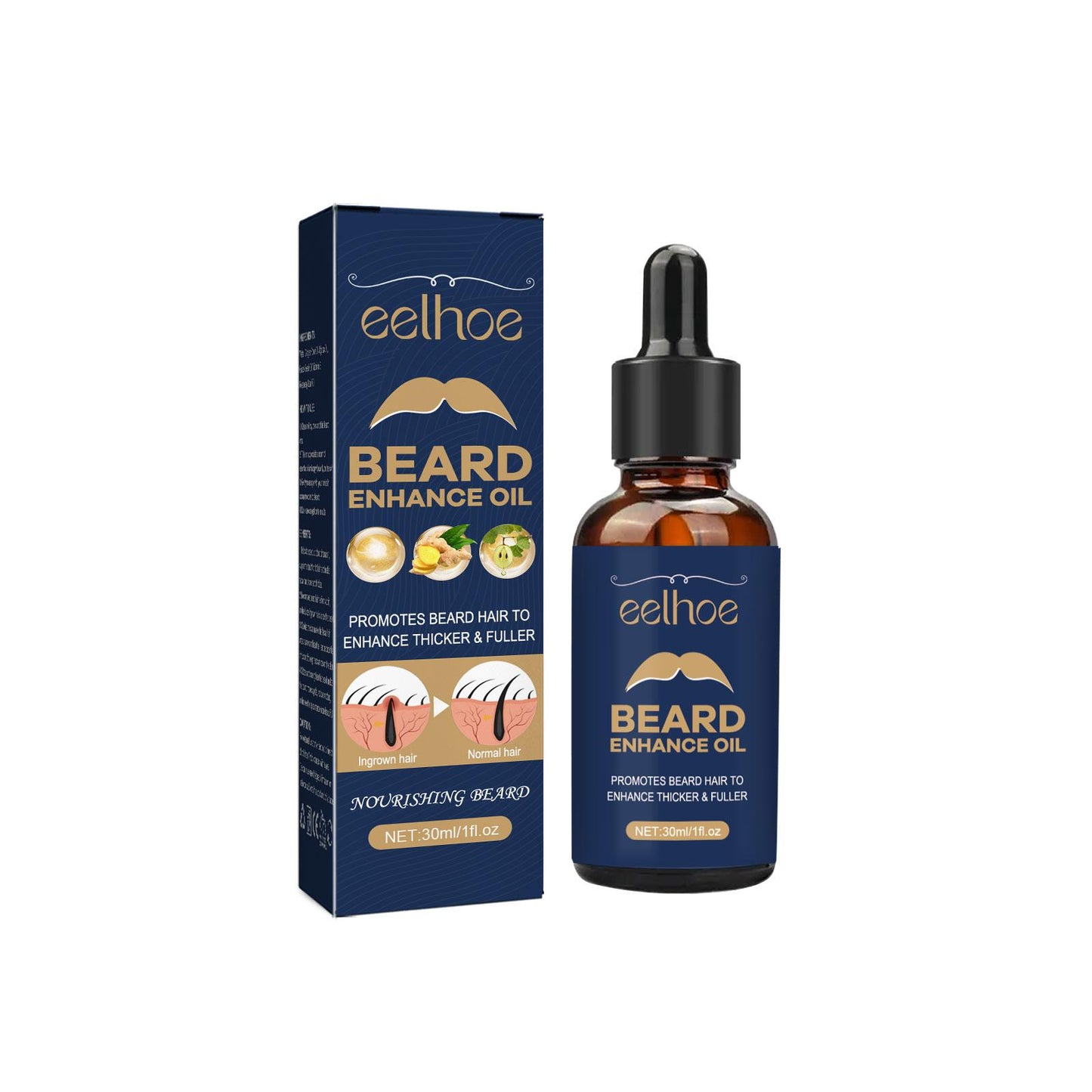 EELHOE Beard Care Oil - Growth Serum for Nourished & Shiny Beards