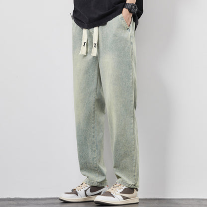 Men's Summer Wide Leg Jeans Summer Loose Wide Leg Jeans Pants Men Fa | Ectron Online