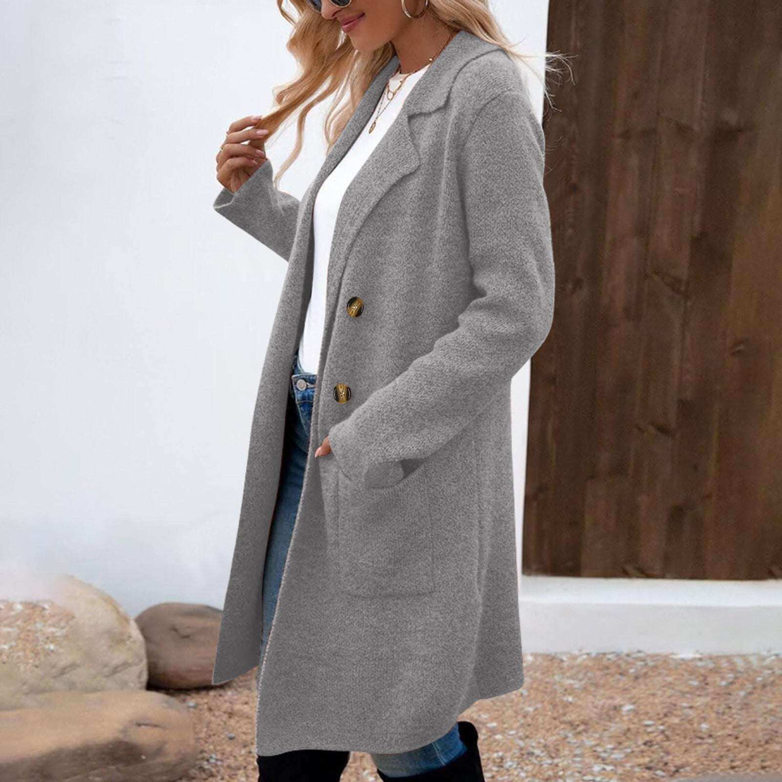 Women's Mid-Length Woolen Coat Suit Jacket Women's Fashionable All-match Mid-length | Ectron Online