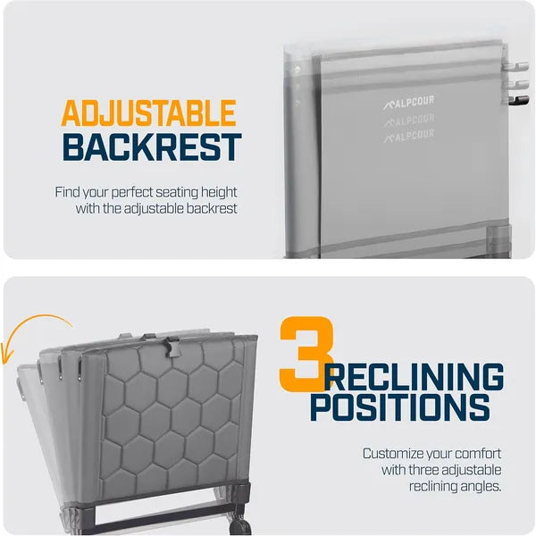 Alpcour Folding Reclining Stadium Seat - Padded Bleacher Chair