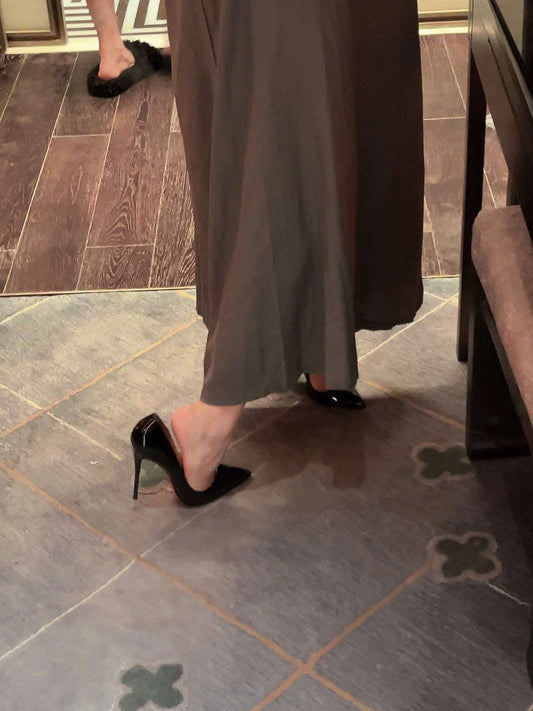 Hotel Work Shoes Women's Black High Heels Stiletto Heel