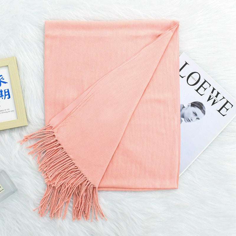 Luxurious Warm Tassel Scarf - Cashmere-Feel Meeting Accessory Annual Meeting Warm Cashmere Tassel Scar | Ectron Online