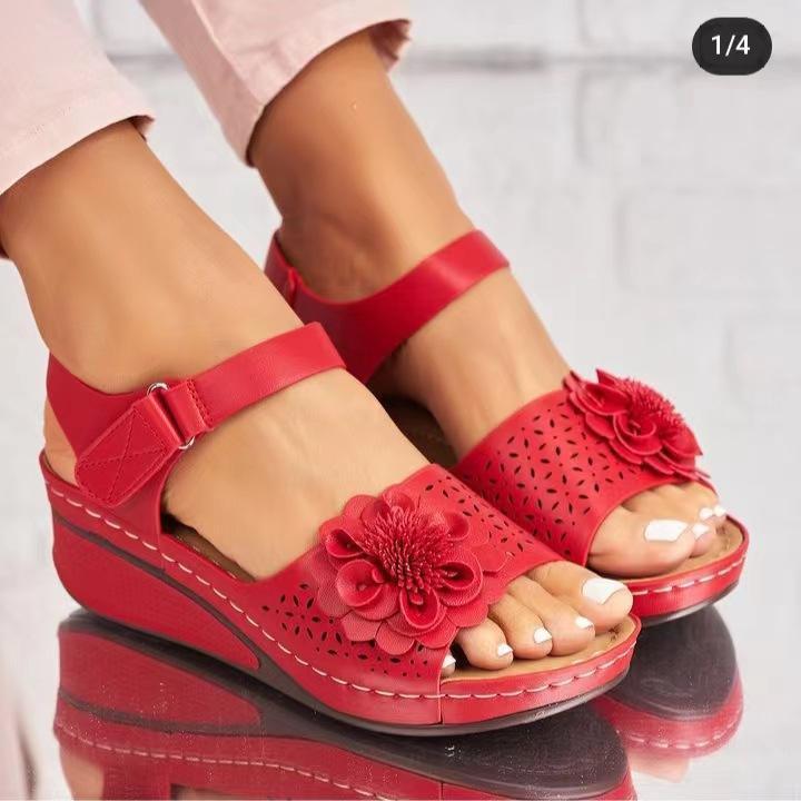 Plus Size Women’s Summer Hollow-Out Flower Platform Wedge Sandals Women's Summer Plus Size Hollow-out Flow | Ectron Online