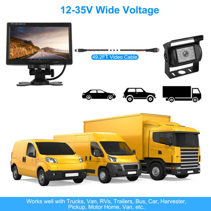 7" Screen Backup Camera System - IP67 1Pc 7In Screen Backup Camera System Vehi | Ectron Online