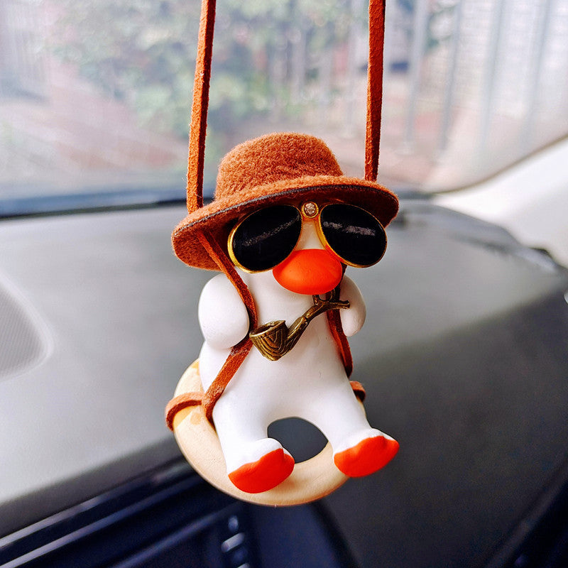 Pistol Cowboy Duck Car Rearview Mirror Pendant - Cool Anime Decoration Pistol Cowboy Duck Car Rearview Mirror P | Ectron Online