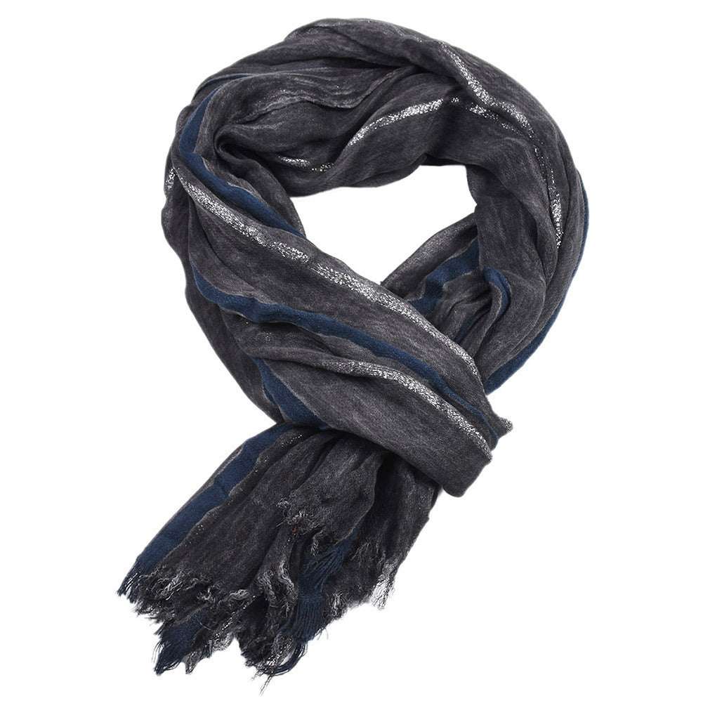 Men's Retro Gentleman Striped Scarf Men's Retro Gentleman Gold Thread Stripe | Ectron Online