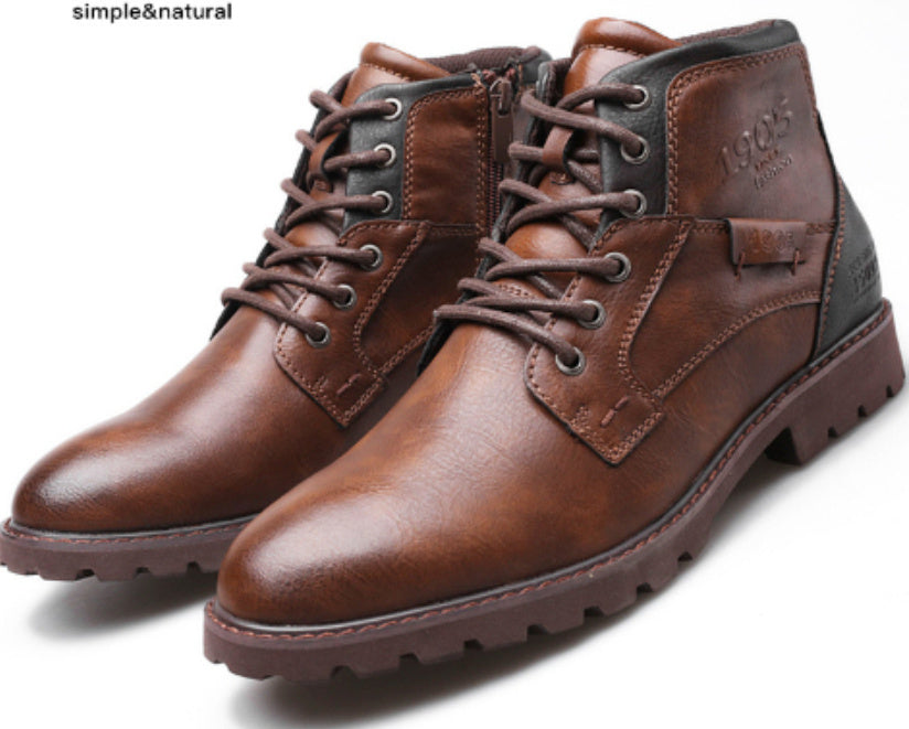 Men’s Vintage Leather Martin Boots – Classic & Durable Men's vintage leather Martin boots | Ectron Online