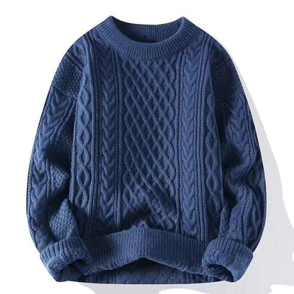 Men's New Autumn Winter Twist Knit Sweater - Casual Round Neck Pullover Autumn And Winter New Men's Twist Sweate | Ectron Online