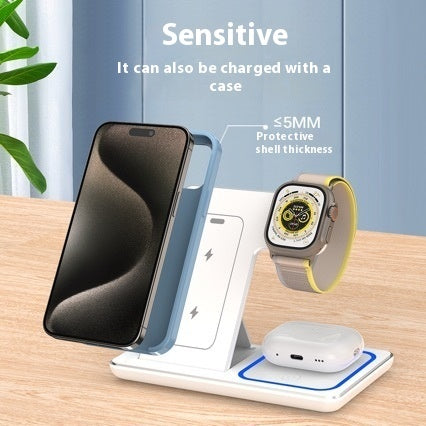 15W 3-in-1 Foldable Fast Wireless Charger 15W 3 In 1 LED Fast Wireless Charger Sta | Ectron Online