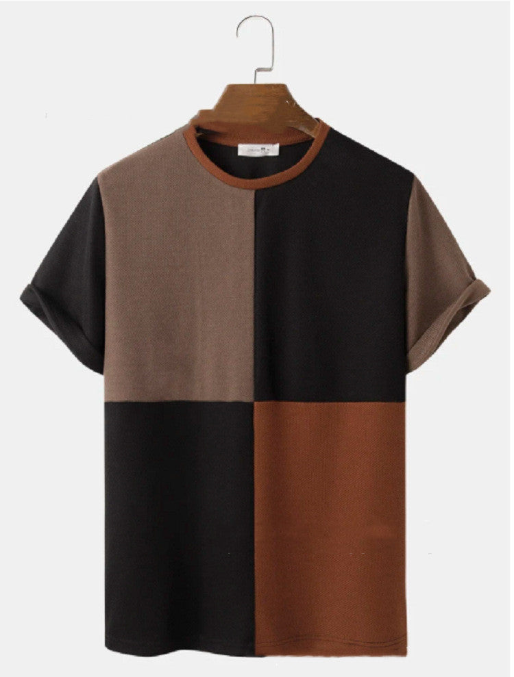 Men’s Colorblock Round Neck T-Shirt – Casual Fashion Tee Men's Colorblock Round Neck Casual Fashi | Ectron Online