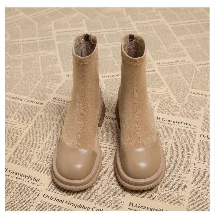 Height Increasing Stitching Short Thick Bottom Chunky Heel Height Increasing Stitching Short Thick | Ectron Online