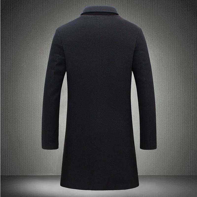 Men's Slim Fit Mid-Length Trench Coat - Casual Business Winter Overcoat