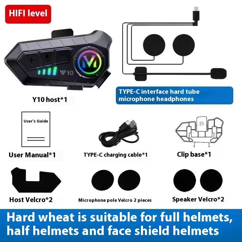 Y10 Waterproof Motorcycle Helmet Bluetooth Intercom Headset Helmet Bluetooth Headset Y10 Intercom Bu | Ectron Online