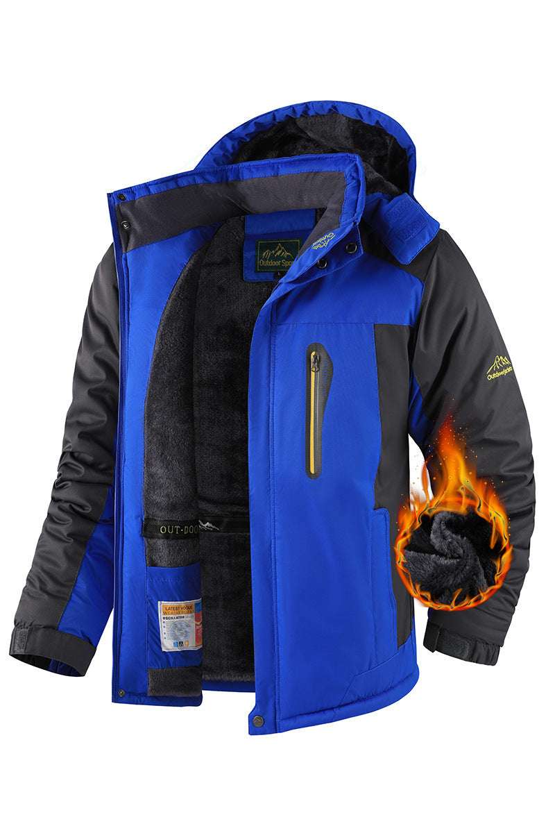 Fleece-lined Thick Jacket Men's Winter Mid-length Cotton-padded Coat
