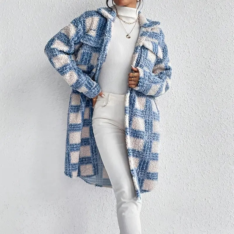 Women's Plaid Fleece Shacket | Lightweight Button-Down Fall Coat