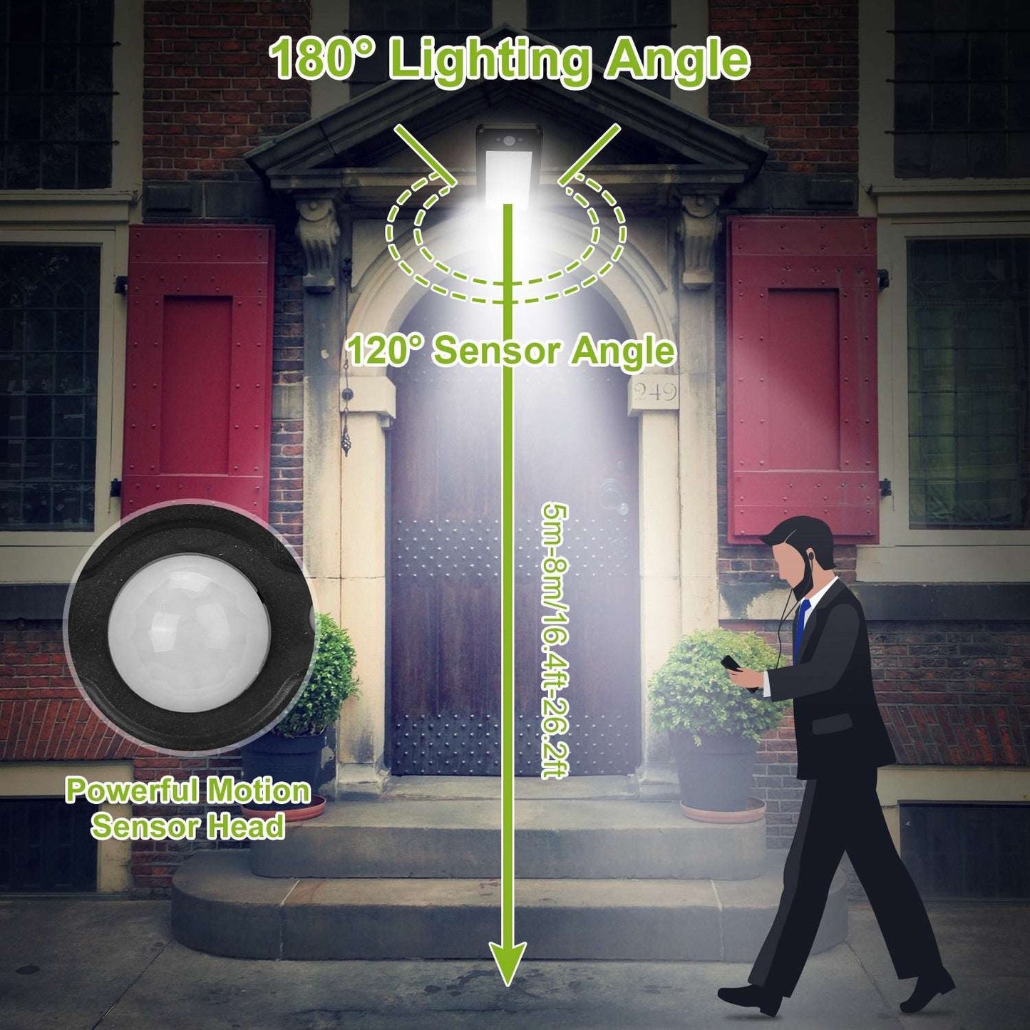 60 LED Solar Wall Light - Outdoor PIR Motion Sensor Security Lamp Solar Wall Light Outdoor 60LEDs PIR Moti | Ectron Online