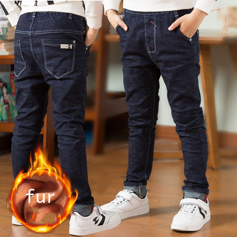 Boys' Fleece-Lined Jeans | Winter Children's Casual Wear Children's Clothing, Boys' Jeans With Th | Ectron Online