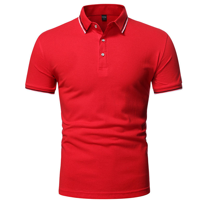 Men’s Solid Color Lapel Shirt – Short Sleeve Advertising Tee Cross-border Short-sleeved Men's Lapel A | Ectron Online