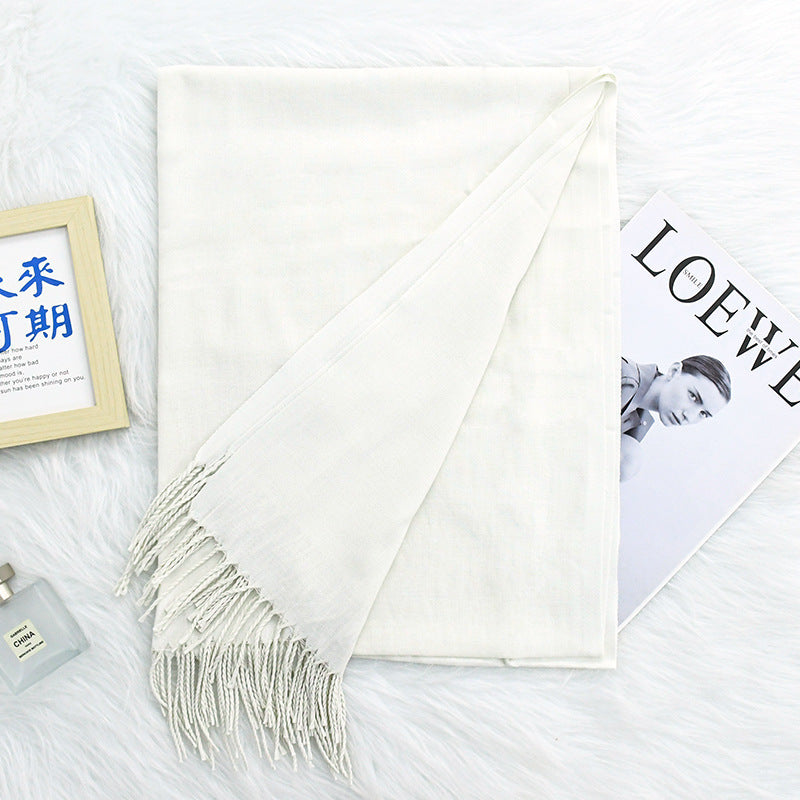 Luxurious Warm Tassel Scarf - Cashmere-Feel Meeting Accessory Annual Meeting Warm Cashmere Tassel Scar | Ectron Online