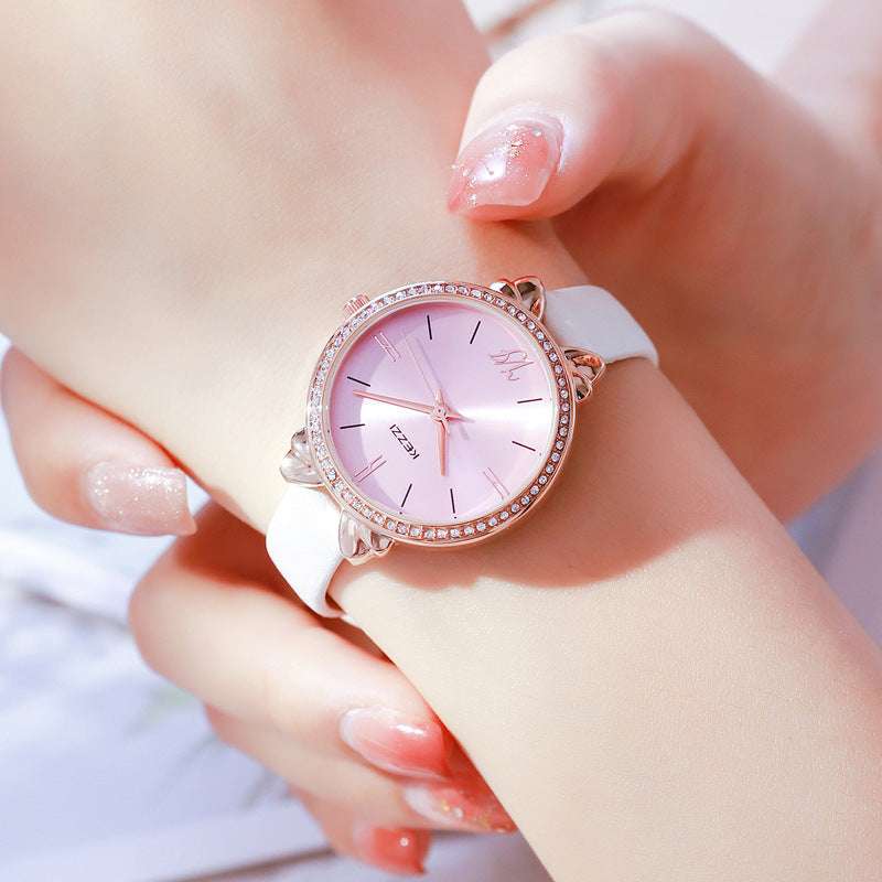 Women's Elegant Diamond Quartz Watch Women's Diamond-embedded Simple Elegant | Ectron Online