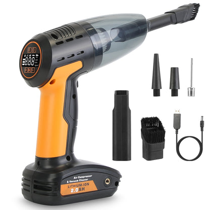 4-in-1 Cordless Car Vacuum & Tire Inflator 1Pc 4 In 1 Cordless Car Vacuum Cleaner A | Ectron Online