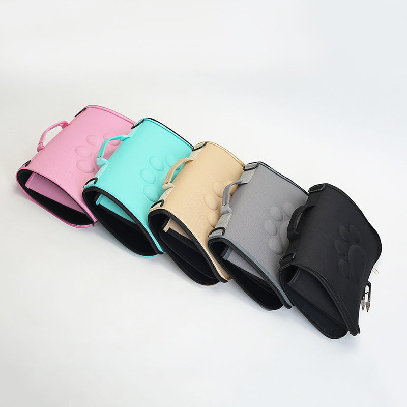 Solid color footprint EVA pet folding bag