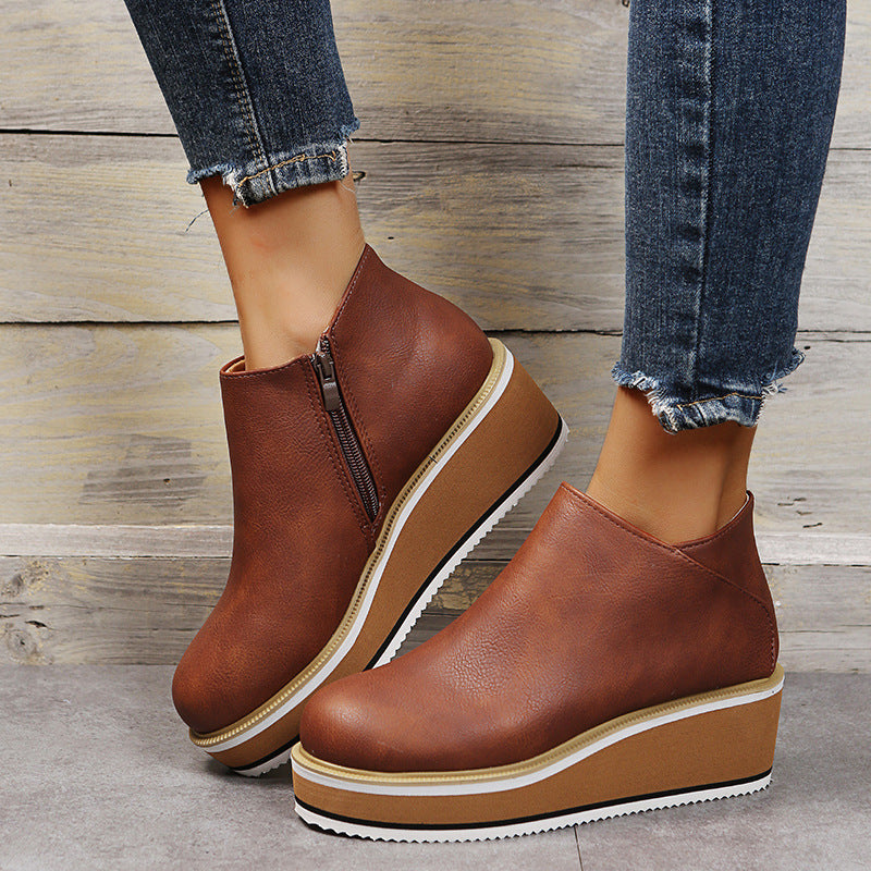 Ankle Boots Women Chunky Block Heel Shoes Ankle Boots Women Chunky Block Heel Shoe | Ectron Online