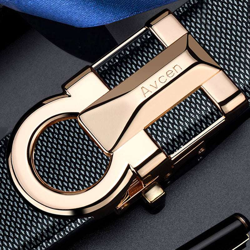 Men's Automatic Buckle Belt - High-End Cowhide & Trend Automatic Buckle High-end Trend Belt | Ectron Online
