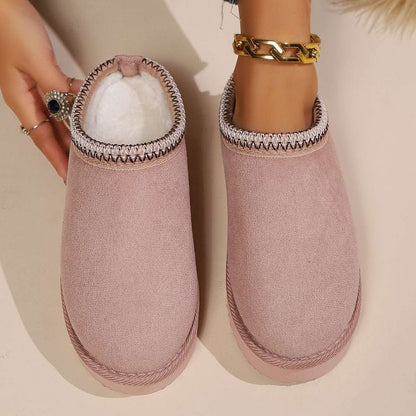 Women's Indoor Warm Plush Non-slip Thick-soled Cotton Slippers