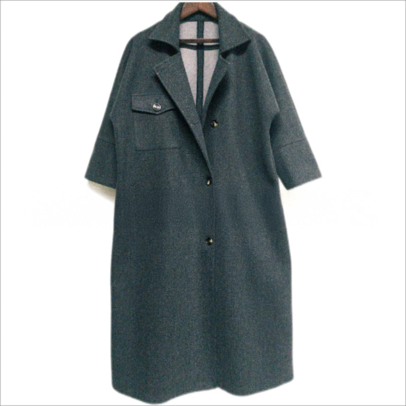 Women's Ultra-Long Loose Woolen Coat