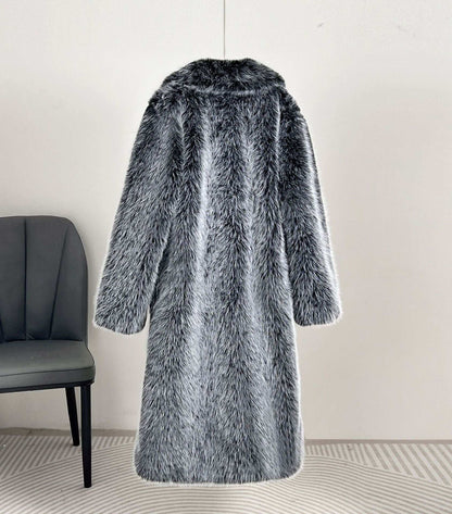 Extended Faux Fur Overcoat