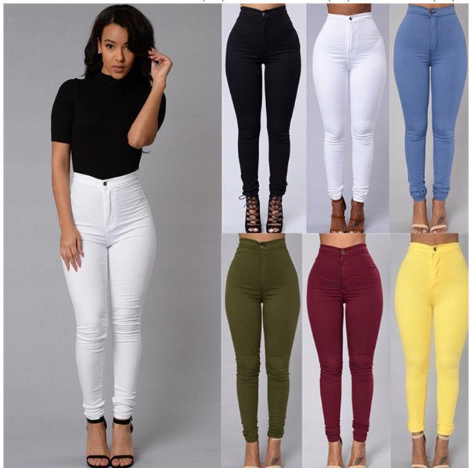 Ladies fashion slim casual stretch skinny jeans