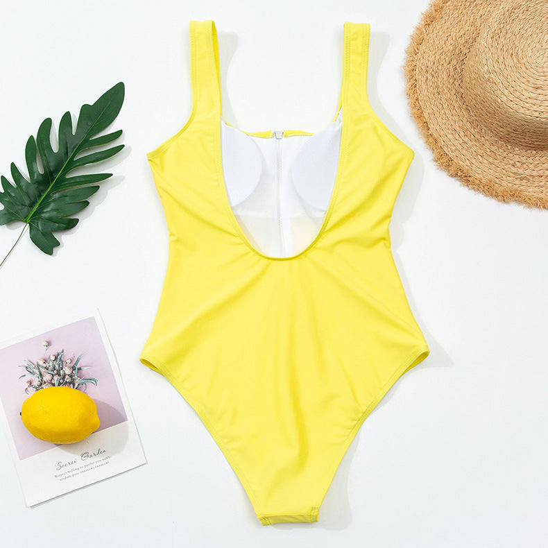 Women’s Zipper One-Piece Swimsuit – Sexy Printed Swimwear Ladies zipper sexy one-piece printed swi | Ectron Online