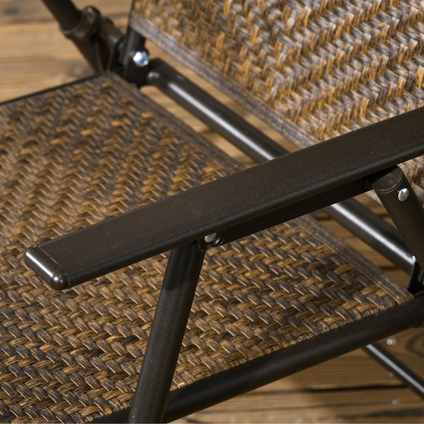 5-Piece Foldable Wicker Patio Dining Set with Umbrella Hole