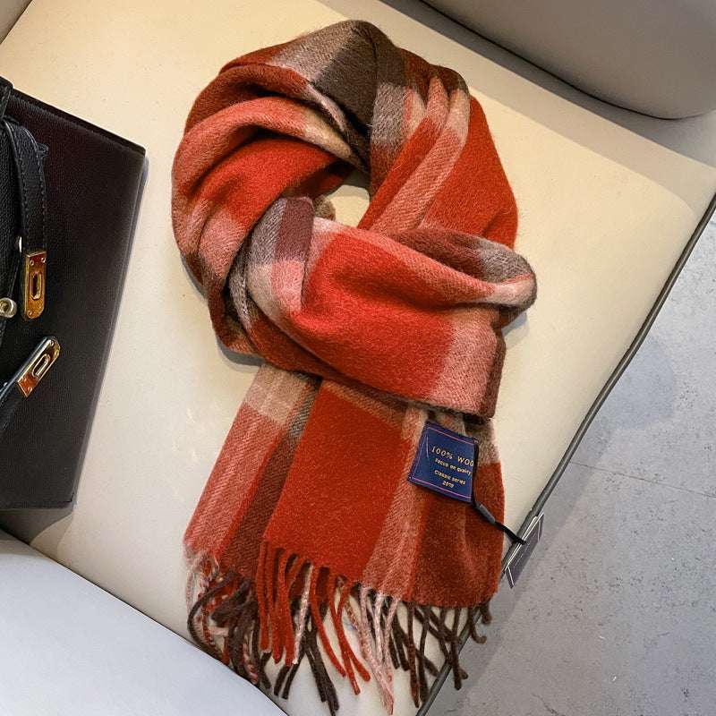 Men's Wool Scarf Wool Scarf Men's Winter Red New Style Fr | Ectron Online