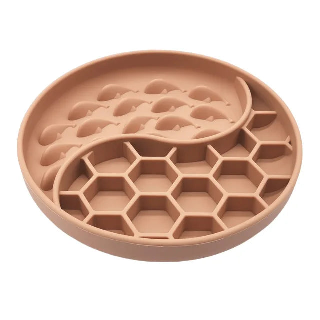 {{ brand }} Silicone Dog Bowl | Slow Feeder Dark Khaki - Dog Food Bowl